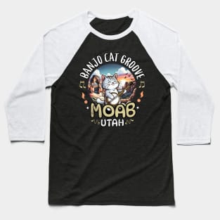 MOAB Utah Arches with Banjo Cat Groove Baseball T-Shirt